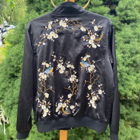 Embroidered Satin bomber - Picture 2 of 2